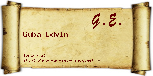 Guba Edvin névjegykártya